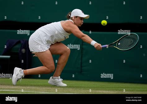 Australias Ashleigh Barty Plays A Return To Compatriot Ajla