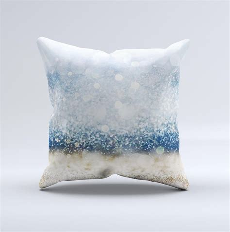 The Unfocused Blue And Gold Sparkles Ink Fuzed Decorative Throw Pillow Designskinz