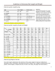 Softball Bat Size Chart Download Printable PDF | Templateroller