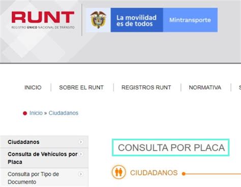 RUNT Por Placa Una Forma Muy Sencilla De Consultar