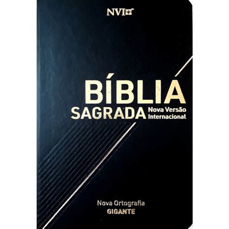 Bíblia Sagrada NVI Nova Ortografia Gigante Semi Luxo Preta Recomendado