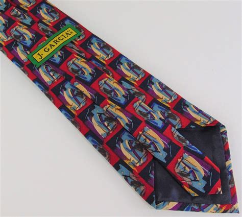 VTG Jerry Garcia Silk Tie Necktie Abstract Geometric 56 L 3 5 W EBay