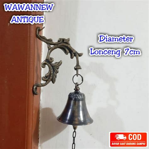 Jual Bel Pintu Rumah Pagar Lonceng Kuningan Antik Motif Tangkai Ukir