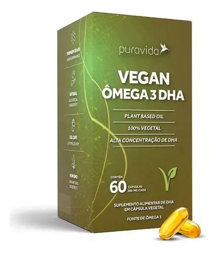 Mega Vegano Puravida Vegan Omega Dha Caps Frete Gr Tis