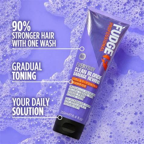 Fudge Pro Everyday Clean Blonde Damage Rewind Shampoo Ml Hair