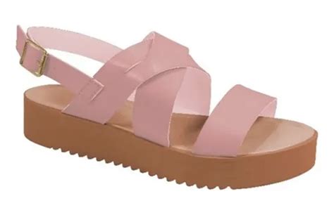 Sandália Flatform Feminina Dok Básica Nude Rosado Parcelamento sem juros