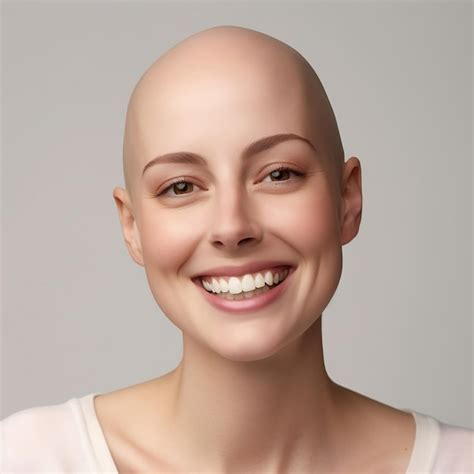 Premium Photo Portrait Of A Beautiful Bald Woman Image Generated By Ai