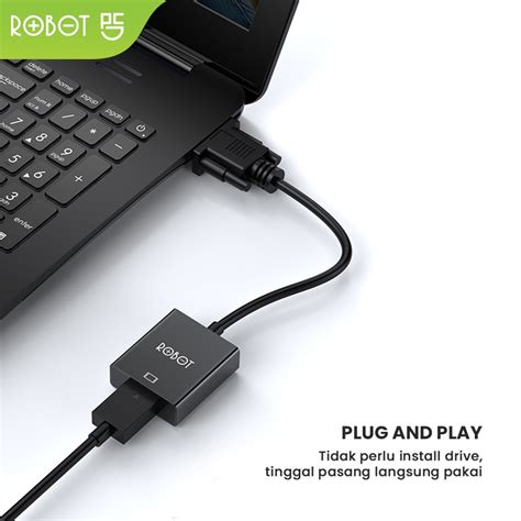 Jual Robot Adapter Konektor Hdmi To Vga Rhv Kualitas Resolusi Hd