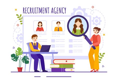 Recruitment Agency Vector Illustration With Managers Searching