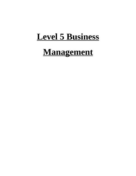 Level 5 Diploma In Business Management Assignment