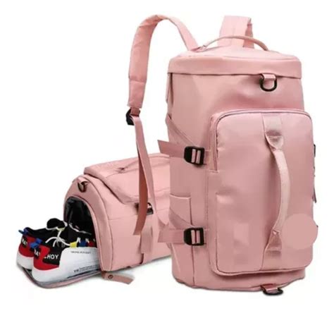 Bolso Deportivo Morral Maleta Gym Viaje Color Rosado Lisa Cuotas Sin