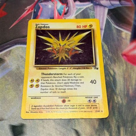 Zapdos Cosmos Holo Swirl Error Fossil Heavy Play