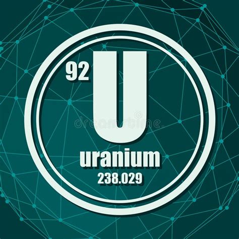 Uranium U Chemical Element Uranium Sign With Atomic Number Chemical