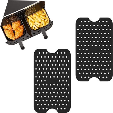 2 Pack Air Fryer Liners Ninja Dual Zone Air Fryer Double Silicone Mats