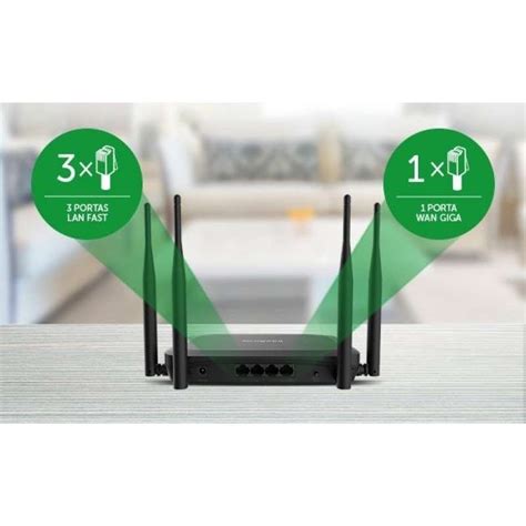 Roteador Wi Fi 5 Dual Band Ac Gf1200 Porta Wan Giga E Lan Fast