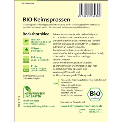 Bio Keimsprossen Bockhornklee