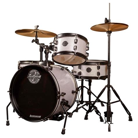 Ludwig Lc178x029 Pocket Kit By Questlove 4 Piece Drum Set Silver