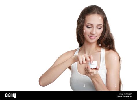 Applying Face Cream Cut Out Stock Images Pictures Alamy