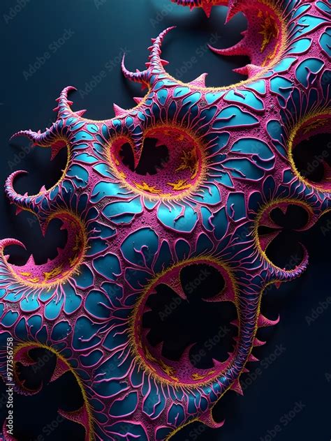 Colorful microscopic structure of a cell viewed up close, showcasing ...