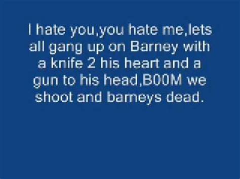 Barney Song Backwards Lyrics