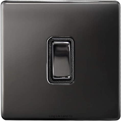 Black Nickel Single Light Switch 1 Gang 2 Way N302gme Screwless Finish