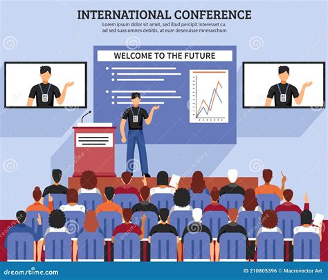 Presentation Conference Hall Composition Stock Vector Illustration Of