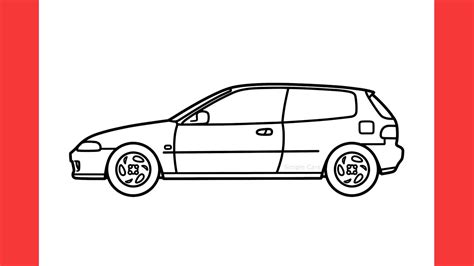 How To Draw A Honda Civic Easy Drawing A Honda Civic Hatchback