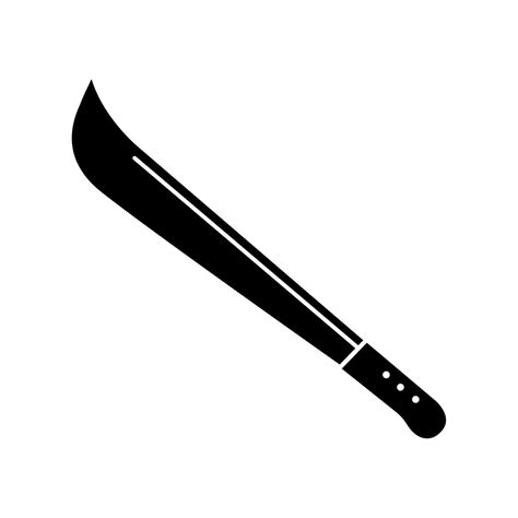 Simple Black Machete Silhouette Illustration On White Background ...