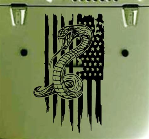 Clausens World Dont Tread On Me Snake American Flag Hood Vinyl Decal