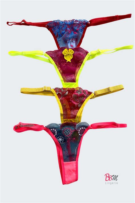 Calcinha Tule Bordado Color Fio Dental Sexy Al A Regulagem Bbm Lingerie Lingerie Direto Da