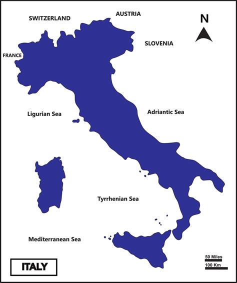 Paises Que Fazem Fronteira Com A Italia - mapa da itália com cor de país azul e fundo branco e fronteira de ...