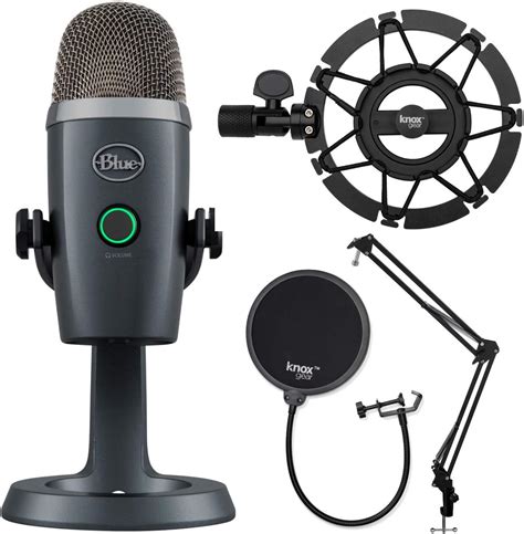 Blue Microphones Yeti Nano Usb Microphone Shadow Gray Bundle With Boom Arm Shock