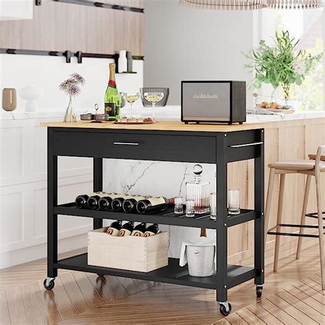 Amazon Shintenchi Kitchen Island Cart With Storage Rolling Kitchen