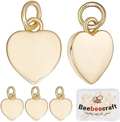 Amazon UNICRAFTALE About 100pcs Golden Puffy Tiny Heart Charms