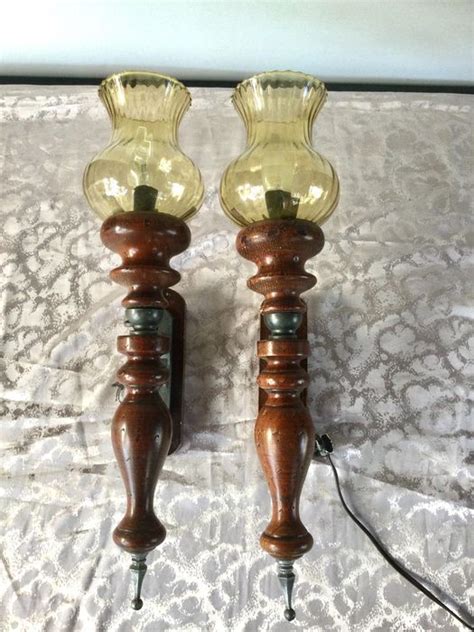 Muurlamp Glas Hout Ijzer Gegoten Gesmeed Catawiki