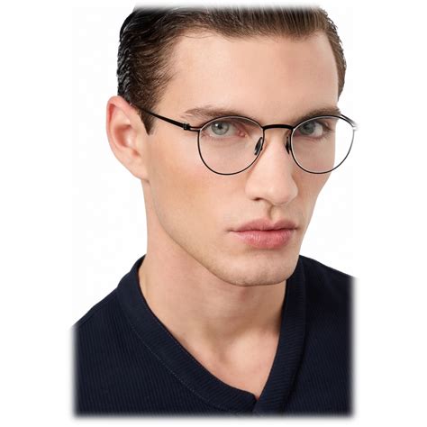 Giorgio Armani Men’s Panto Optical Glasses Matte Black Optical Glasses Giorgio Armani