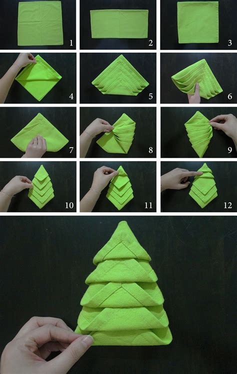 Napkin Folding Christmas Tree Christmas Napkin Folding Christmas