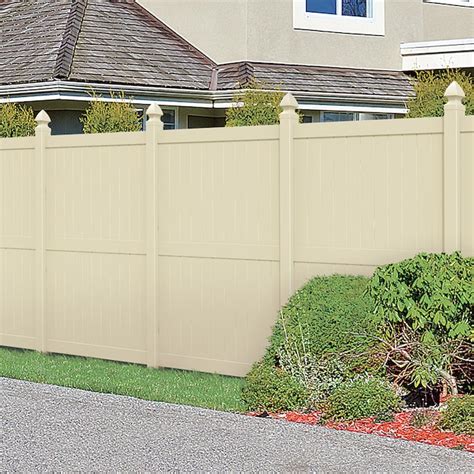 Freedom Hampton 8 Ft H X 6 Ft W Sand Privacy Vinyl Fence Panel Unassembled In The Vinyl