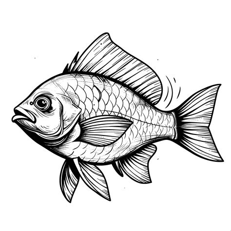 Elegant Simple line drawing of a fish symbol 47621275 Vector Art at ...