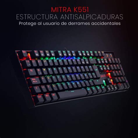 Redragon Mitra K Teclado Mec Nico Gaming Rgb Switch Red