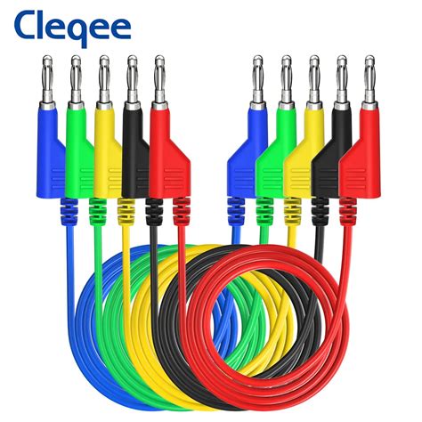 Cleqee P Pcs Pcs Dual Mm Stackable Banana Plug Multimeter Test