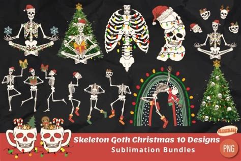 Skeleton Goth Christmas Bundle Graphic By Mintrist Creative Fabrica