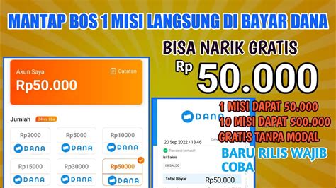 Misi Di Bayar Saldo Dana Gratis Apk Penghasil Saldo Dana