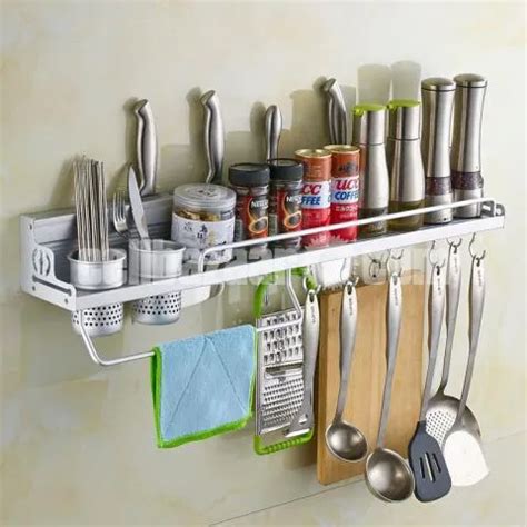 Multifunctional Aluminium Kitchen Rack Wall Hanging Kitchen Rack