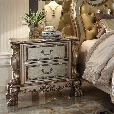 Dresden Panel Bedroom Set Gold Patina Acme Furniture Furniturepick