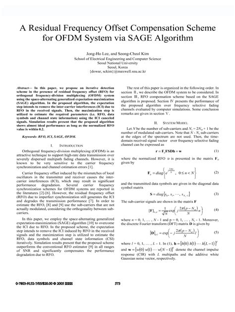 A Residual Frequency Offset Compensation Scheme For OFDM System Via