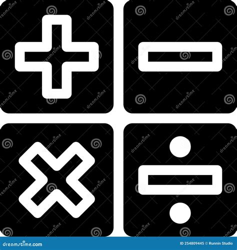 Math Operator Icon With Glyph Style Stock Vector Illustration Of