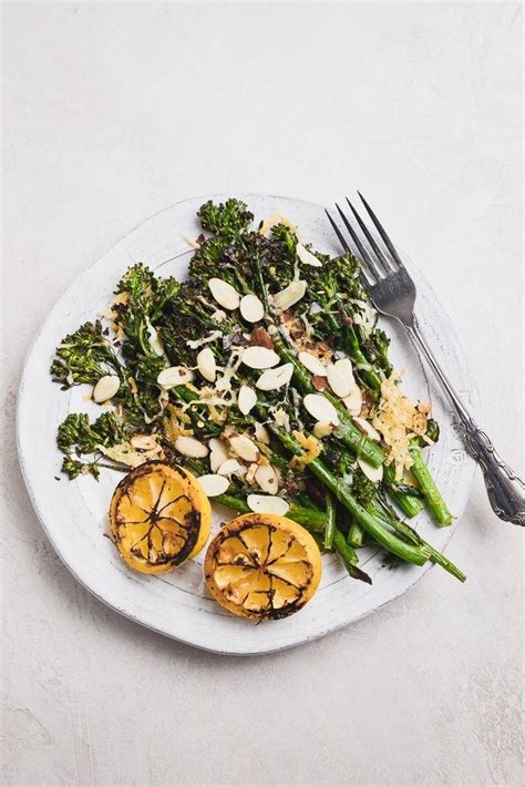 Roasted Broccolini W Garlic Parmesan And Charred Lemon Danilicious