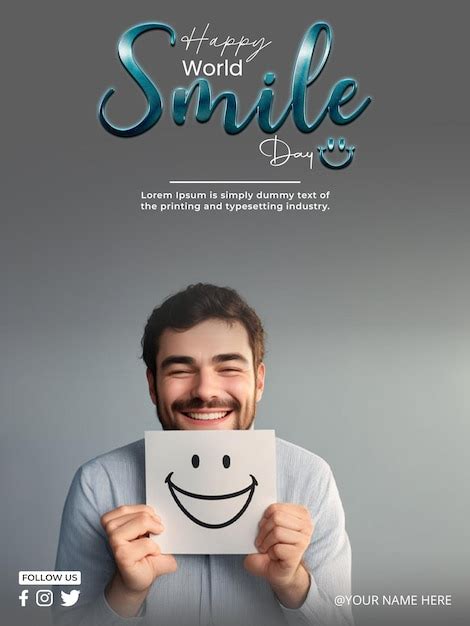 Diseño de publicaciones en redes sociales del día mundial de la sonrisa