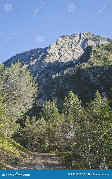 A Hiking Trail Under Mount Olympus Peak Stock Image Image Of Dawn